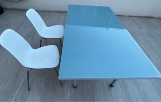 Tavolo da Giardino in Cristallo 180x90 in Ferro