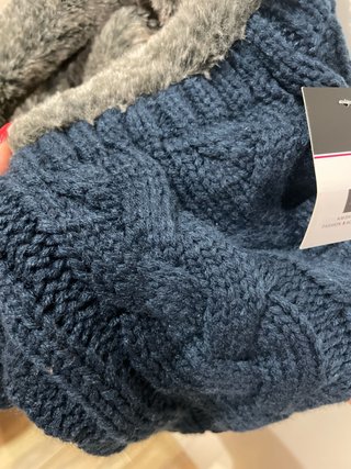 Bufanda cerrada hombre azul y gris