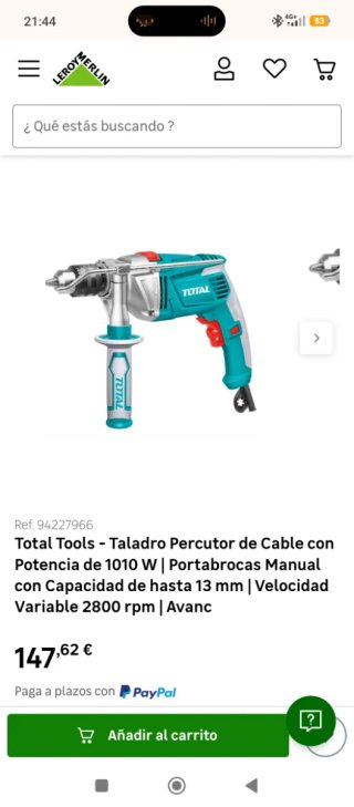 Taladro de Impacto TOTAL 1050W