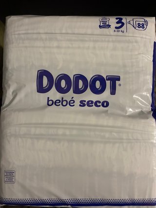 Paquete Pañales Dodot Bebé Seco Talla 3