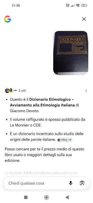 Dizionario etimologico Giacomo devoto