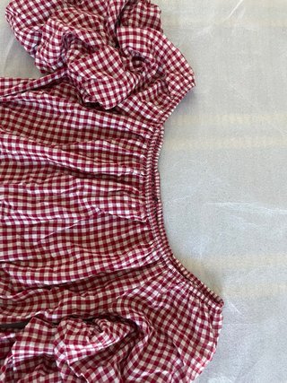 Abito Zara a quadretti maniche a sbuffo