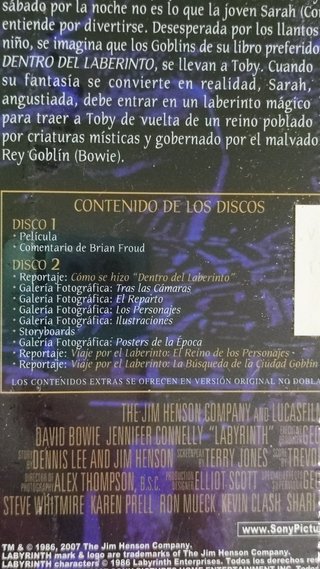 DVD Dentro del Laberinto Ed. Aniversario