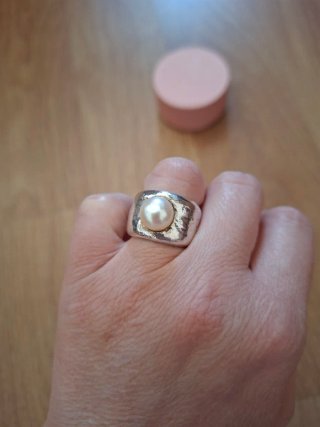 Anillo Tous Duna Perla Plata
