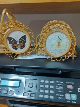 Set di 12 sotto bicchieri decorati con farfalle