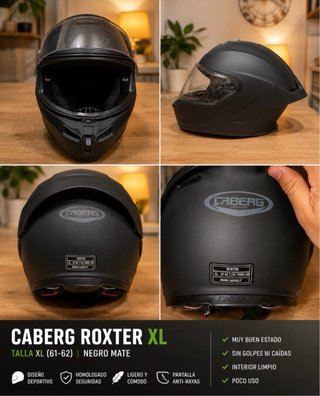 Casco de moto CABERG ROXTER NEGRO MATE XL