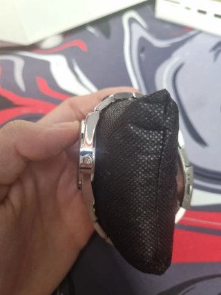 Reloj Esfera Negra correa Plata