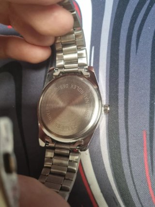 Reloj Esfera Negra correa Plata