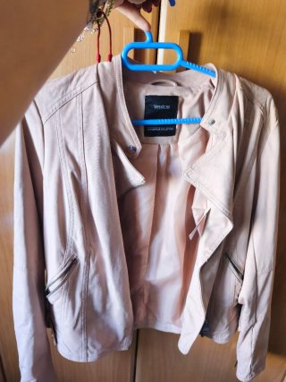 Chaqueta ante color rosa palo
