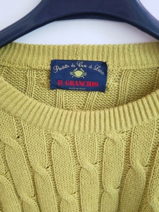 Maglione Il Granchio giallo vintage senape large