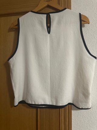 Blusa Zara blanca sin mangas