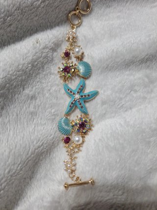 Pulsera y pendientes marinos