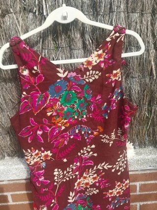 Vestido Mango floral talla L viscosa