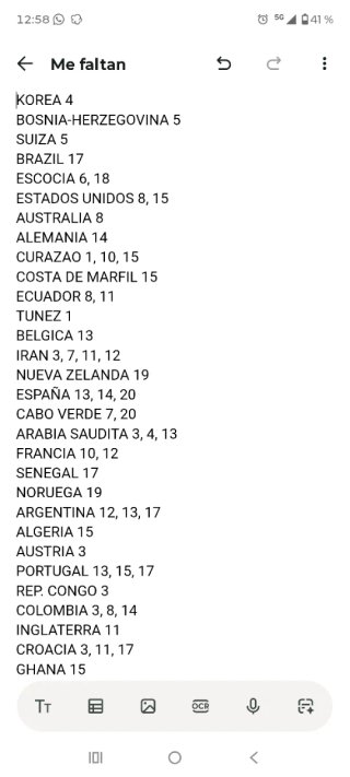 Cambio Cromos Mundial 2026