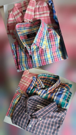 4 Camisas Hombre Cuadros Multicolor