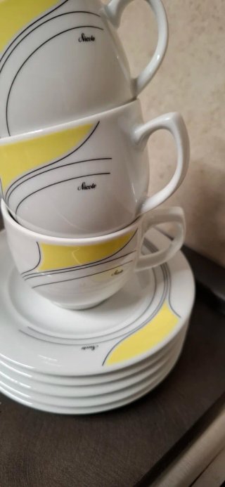 Set 6 tazzine caffè con piattini