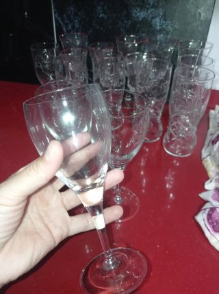 Juego de vasos de cristal