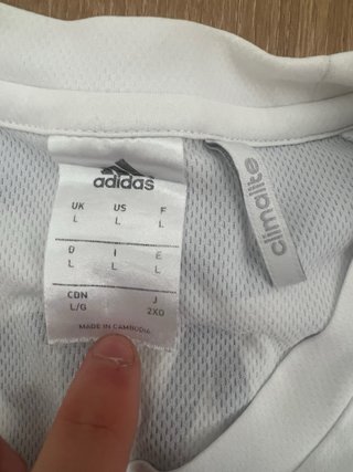Camiseta Adidas Blanca y Azul