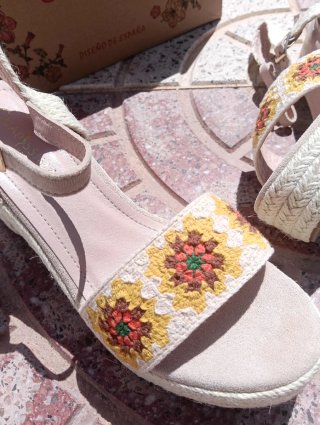 Sandalias cuña croche Guapissima Talla 41