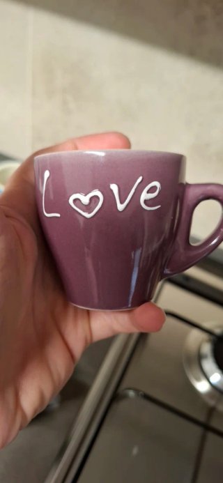 Set 5 Tazzine Caffè Love Ceramica