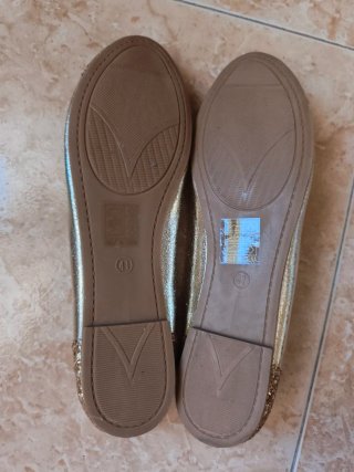 Manoletinas doradas talla 41
