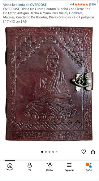 Diario Cuero Gautum Buddha 20x16cm