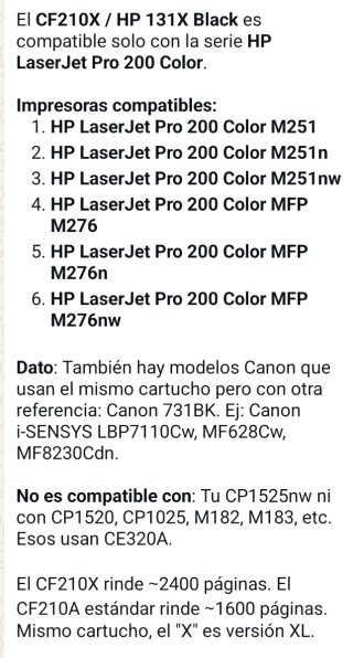 Tóner Negro aqprox appCF2100X