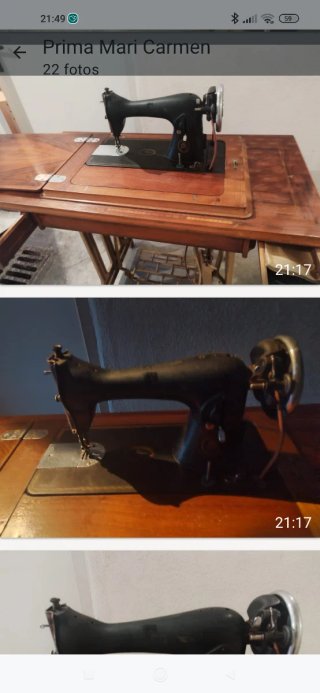 Máquina de coser antigua de madera