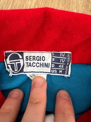 Camiseta Sergio Tacchini M Azul Roja Blanca