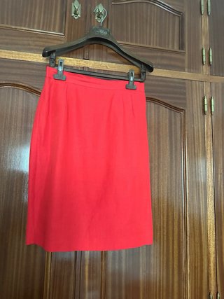 Traje de Verano Falda y Chaqueta Rojo