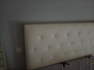 Cabezal Cama 150 Semi Piel Blanca
