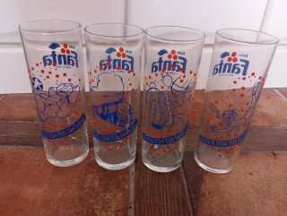 4 Vasos Fanta Vintage Años 90
