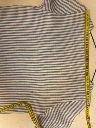 Blusa Mango Lino Rayas Azul Talla M
