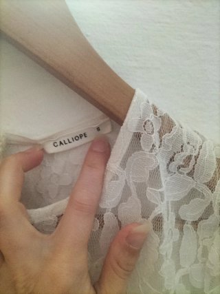 Vestido encaje blanco floral talla S