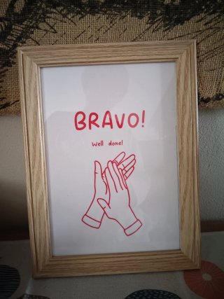 Cornice 30x40 con stampa Bravo!