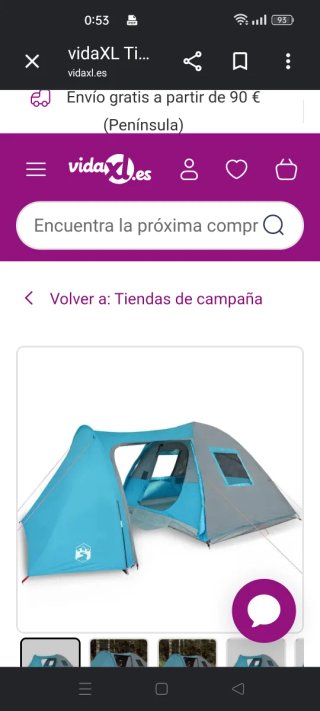Tienda campaña 2 habitaciones + 4 colchonetas