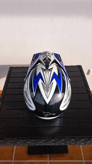 Casco Motocross Lazer Azul y Blanco