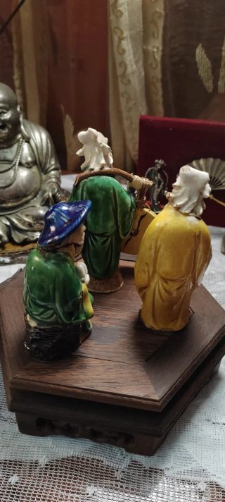 Set 3 Statuine Saggi Orientali Vintage