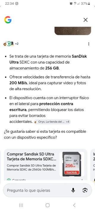 Tarjeta SD SanDisk Ultra 256GB 200MB/s XC I