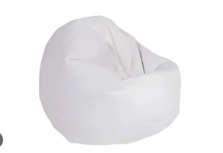 Pouf in pelle bianca