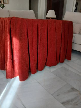 Ropa de camilla de tela roja