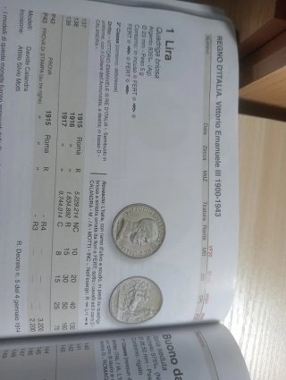 Moneta Argento Regno Italia 1917 L.1