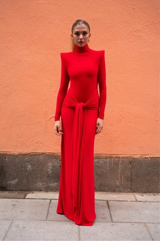 Vestido largo rojo Adorie