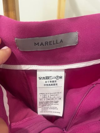 Pantalón Marella recto rosa con cinturón
