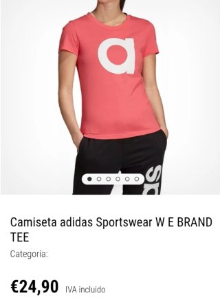 Camiseta Adidas original rosa talla M como nueva
