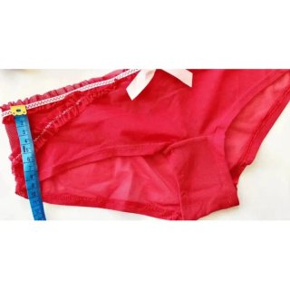 Conjunto sujetador y culotte tul rojo