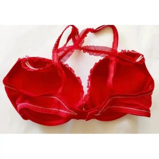Conjunto sujetador y culotte tul rojo