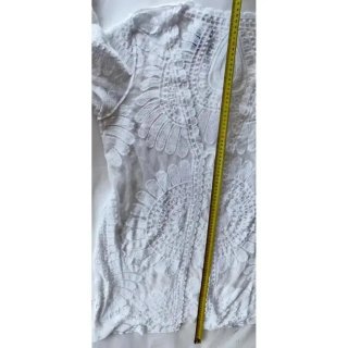 Caftán blanco tul bordado talla única