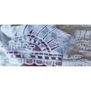 Caftán blanco tul bordado talla única