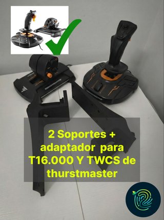 2 Soportes + Adaptador Thrustmaster T16000 TWCS